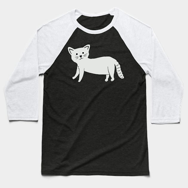 Little Cat, Teal Baseball T-Shirt by Jacqueline Hurd